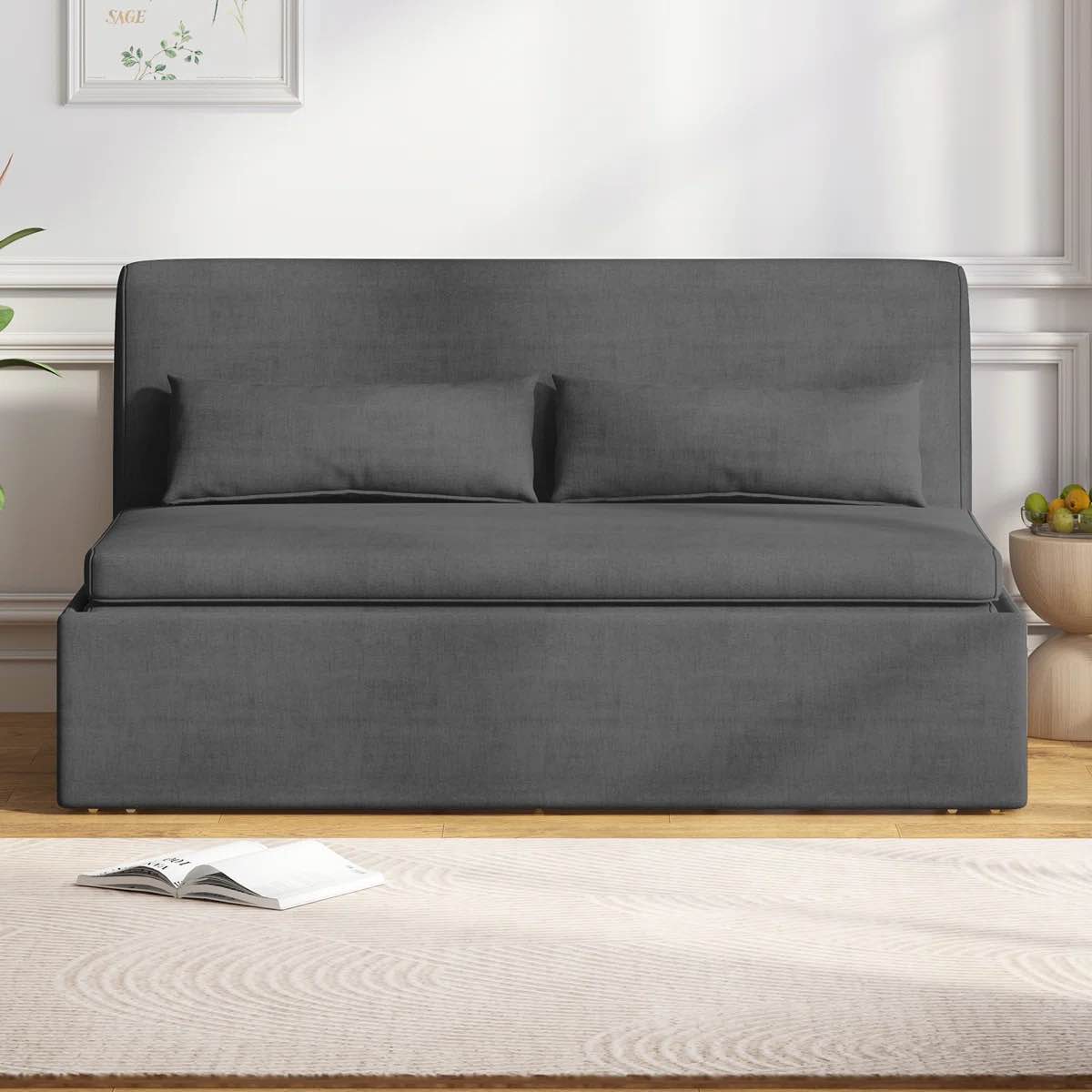 (incomplete) Ebern Designs Sofa Bed Couch,convertible Sleeper Sofa With Cushions & Throw Pillows,2 In 1 Pull Out Couch Bed For Small Place,living Room, Office