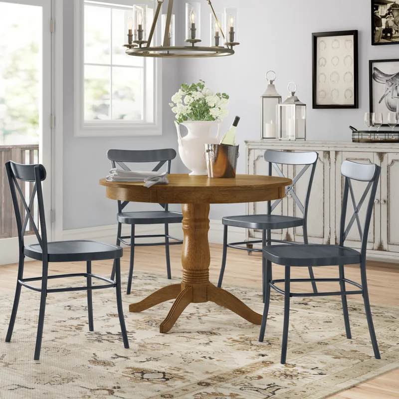 ( 1 of 2 )Aliha 5 - Piece Solid Wood Top Pedestal Dining Set