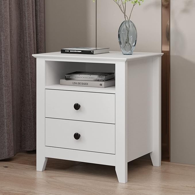 21.7'' Tall 2 - Drawer Nightstand in White