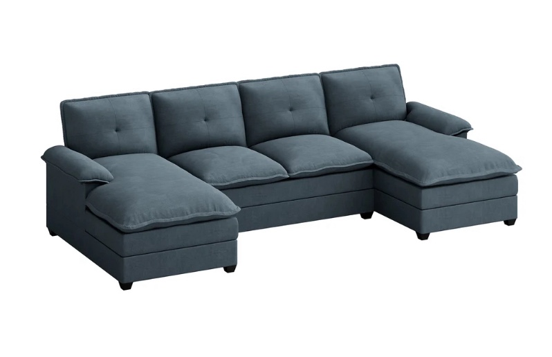 (incomplete )Walsunny 109'' 4-Seat U Shaped Modern Sectional Sofa With Double Chaise