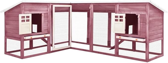 (incomplete)Rabbit Hutch 2-Tier Bunny Cage with Pull Out Tray House Solid Fir Wood