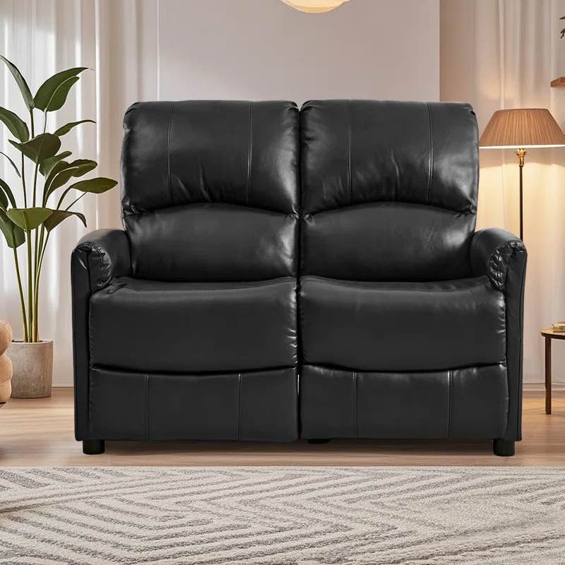 (incomplete)Ceija 48.2'' Faux Leather Square Arms Reclining Loveseat