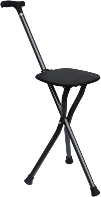 Folding Canes with Seat, Aluminum Alloy, Elderly Walking Stick, Hold 440 lbs, for Men Women Seniors Outdoor Travel Mobility Aid