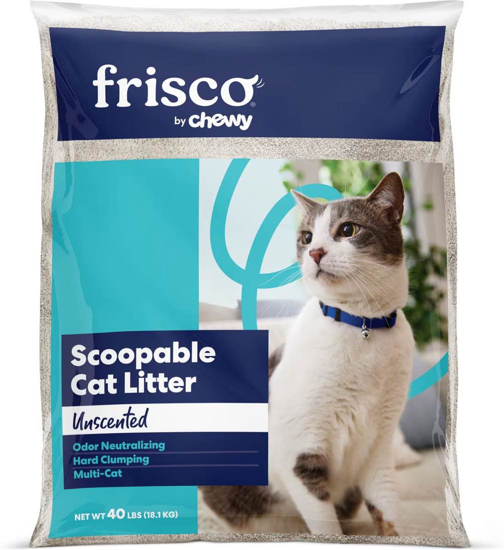 Frisco Multi-Cat Unscented Clumping Clay Cat Litter, 40-lb bag