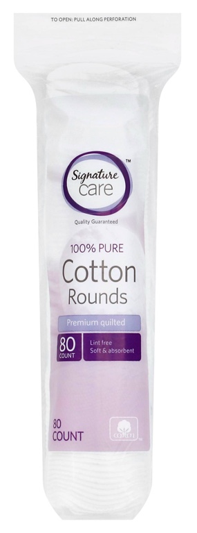 Cotton Rounds 80 Signature Care 100% PURE COTTON ROUNDS 80 COUNT