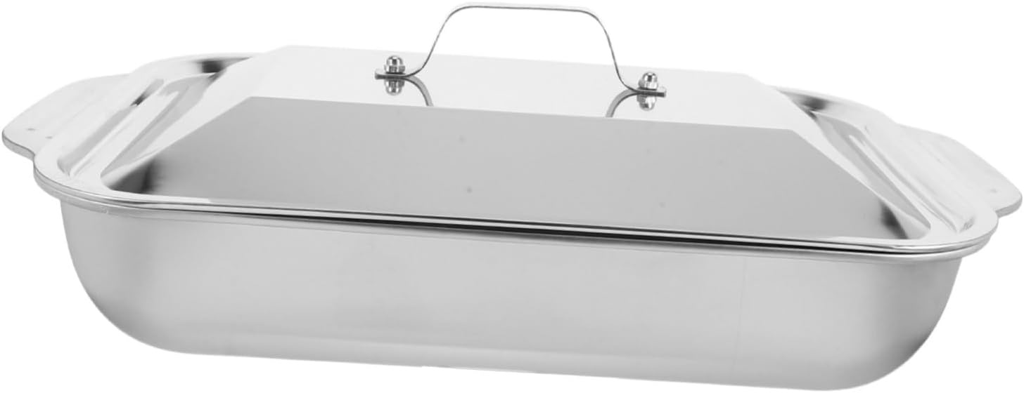 Unomor Stainless Steel Roasting Tray Rack Deep Pan for Fish Dish Tray Oven Roasting Pan for BBQ