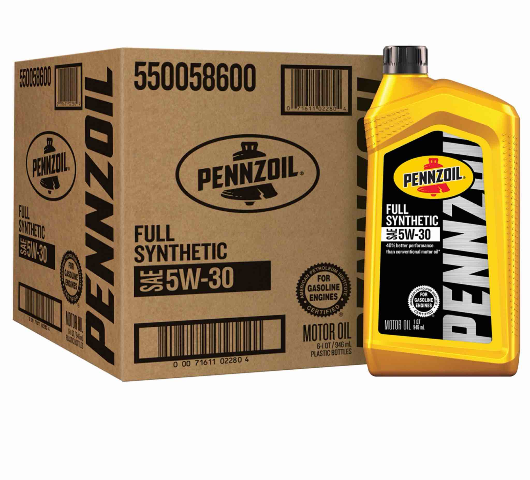 Pennzoil Full Synthetic 5W-30 Motor Oil 6 Pack/ 1 Quart Bottles