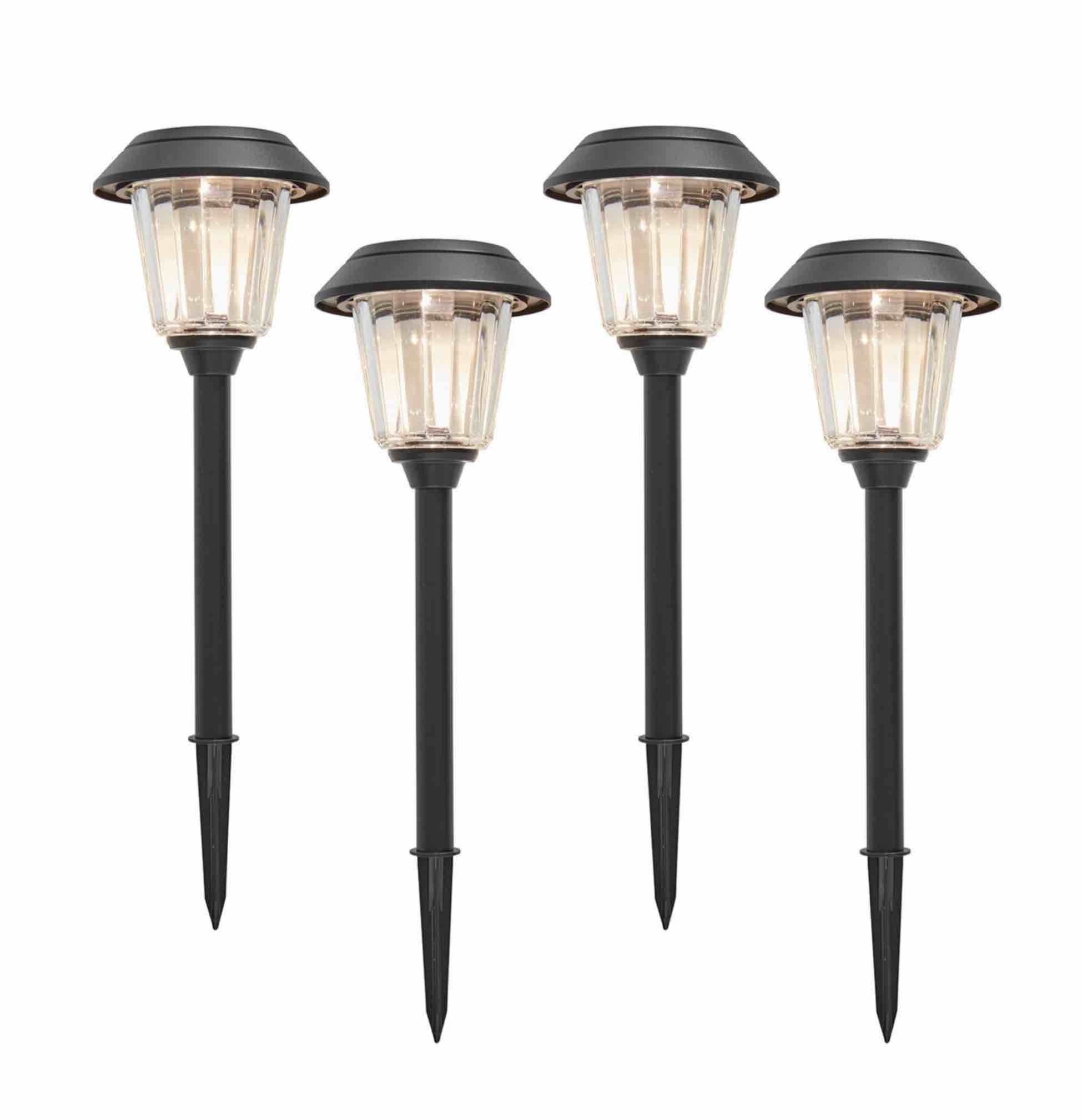 Member's Mark Matte Black LED Solar Path Lights, 4-pack