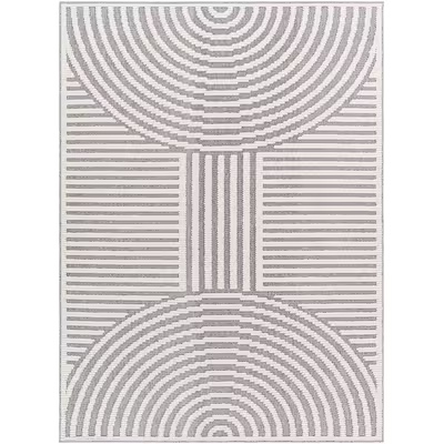 MODERN MERIDIAN GRAY Washable 5-ft 3-in x 7-ft 3-in Area Rug Lavable 