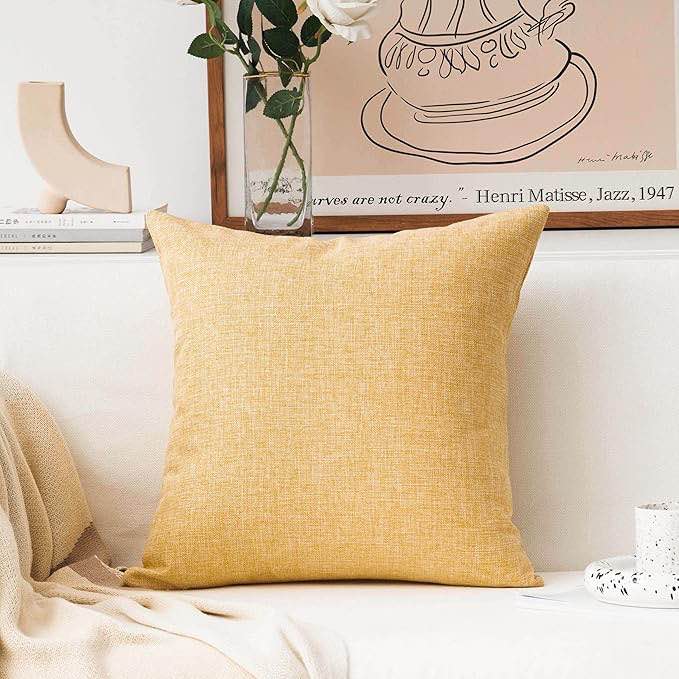 Textured Woven Cotton Square Throw Pillow Yellow - Room Essentials™
