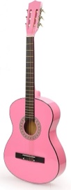 30" Left Handed Pink Wood Guitarfor Kids/Girls/Beginners (Pink)