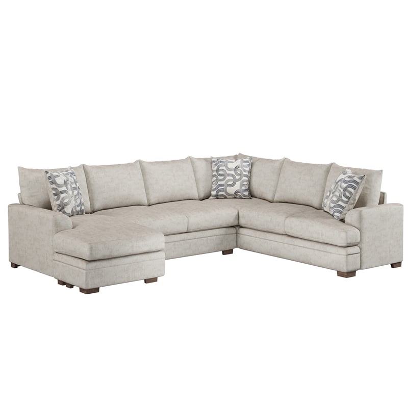 SEE DESCRIPTION Franklin 2-Piece Sectional with Accent Pillows in Cream