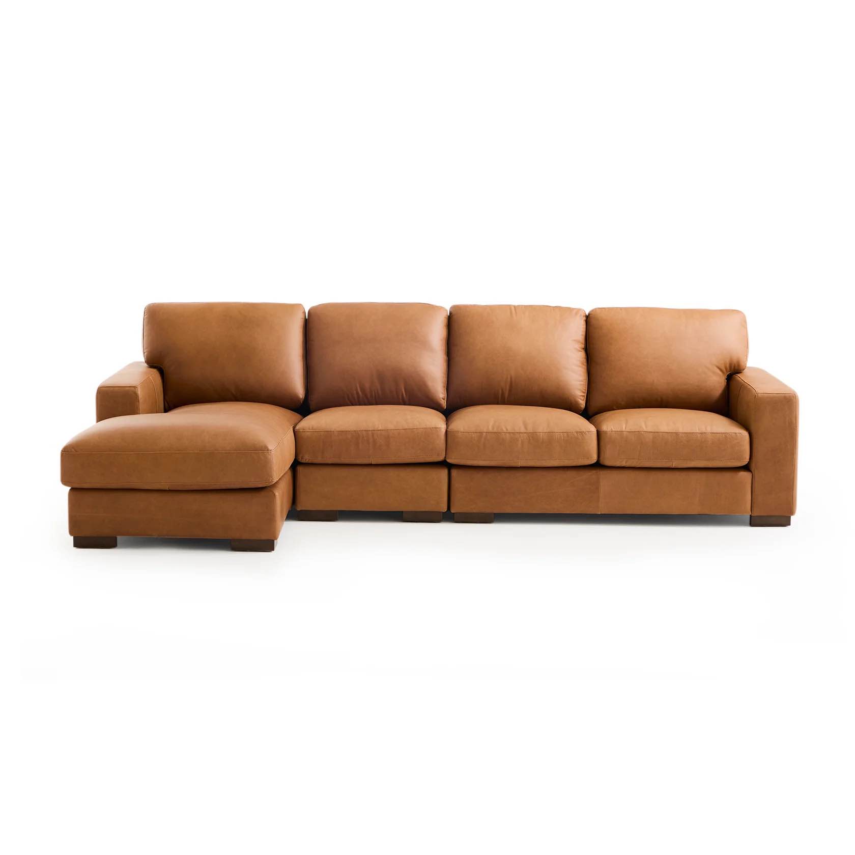 SEE DESCRIPTION Salt Flat - Customizable Tolland Sectional in Luxurious Italian Leather for Ultimate Comfort - Left Arm Facing Chaise