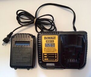 DeWalt battery DCB201 and DeWalt DCB115 battery charger