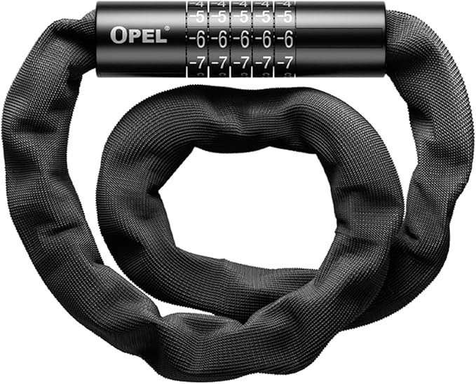 Opel Bike Chain Lock,5 Digit Combination Heavy Duty Anti-Theft Bicycle Chain Lock,3.2 Feet Long 6mm Thick Security Resettable Keyless Waterproof Lock Chain for Bike,Door,Gate,Fence,Motorcycle,Scooter