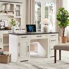 Oak Executive Desk White. Similar to Stock Photo