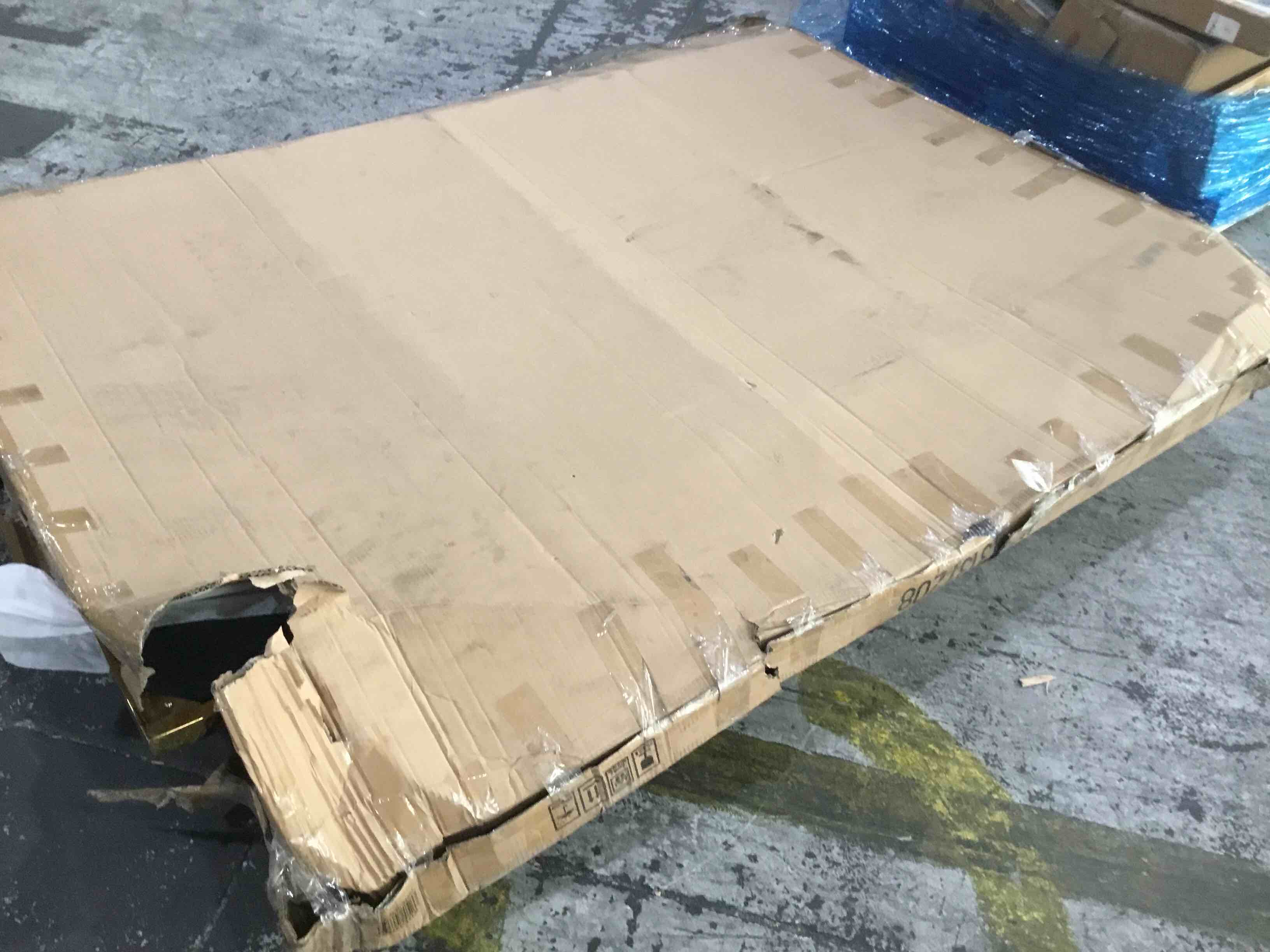 (INCOMPLETE. HEADBOARD ONLY Makeya Upholstered Scalloped Bed. 
