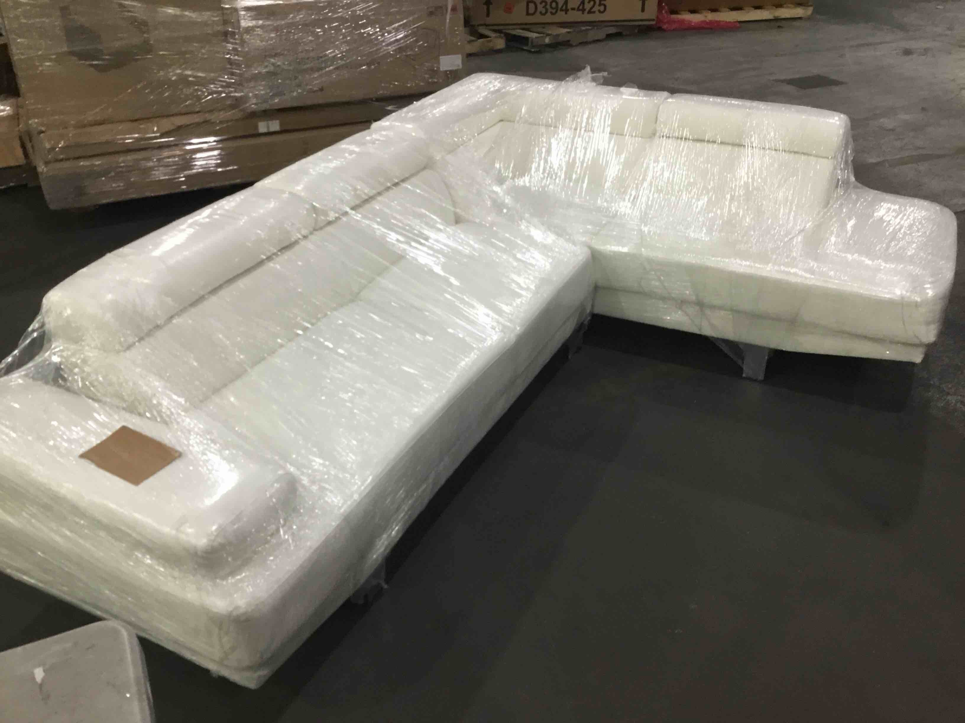 Milan 75” Sectional White Sofa. 2 Pieces