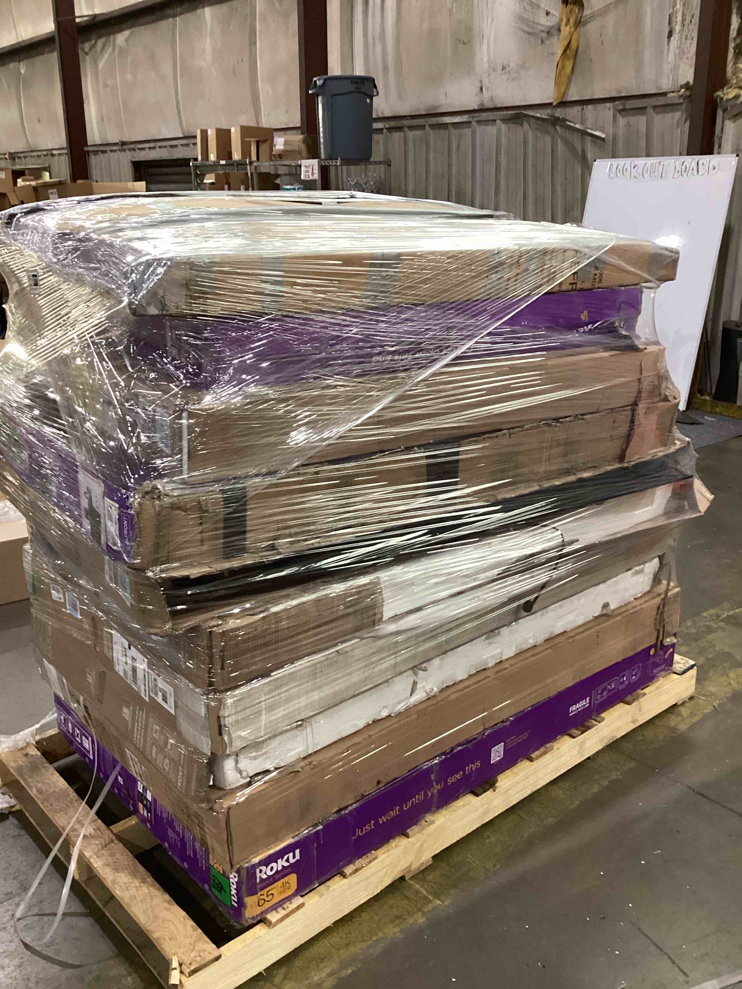Pallet of Broken TV’s and Monitors, Various Sizes and Models 