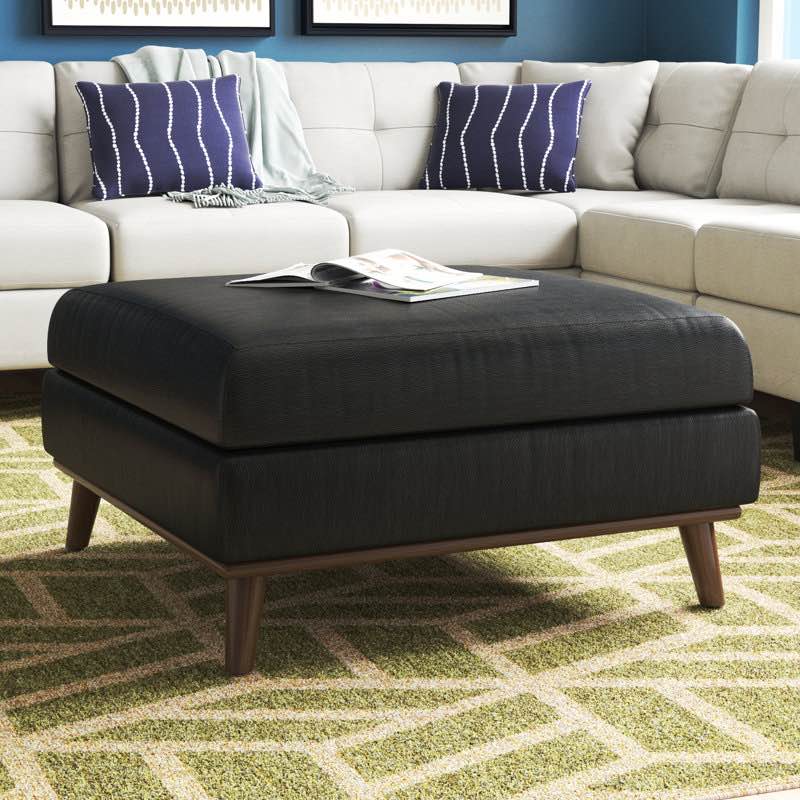 Crampton 35" Faux Leather Wide Square Standard
