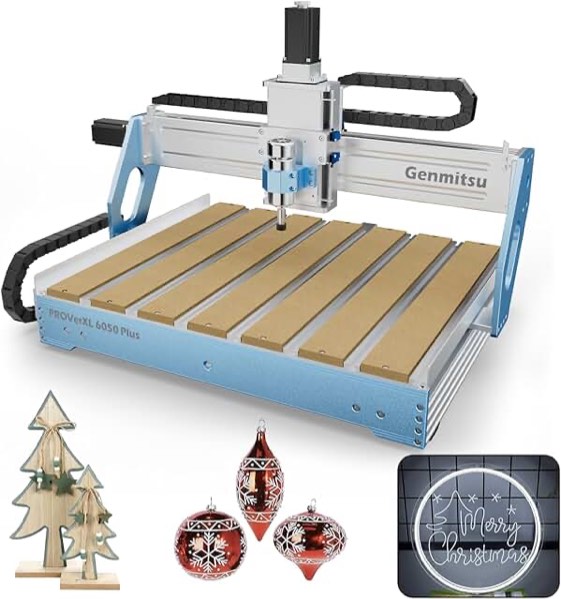 Genmitsu CNC Machine PROVerXL 6050 Plus for Metal Wood Acrylic MDF Carving, GRBL Control, 3 Axis Milling CNC Router Machine, Hybrid Table, Working Area 600 x 500 x 115mm (23.62" x 19.69" x 4.53")