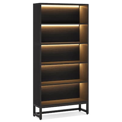 Tribesigns Black Metal 5-Shelf Bookcase (31.5-in W x 70.87-in H x 11.81-in D) Unfinished