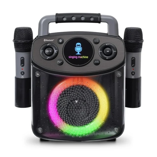 The Singing Machine SML294BK Mini Sparkle Karaoke Machine, Black