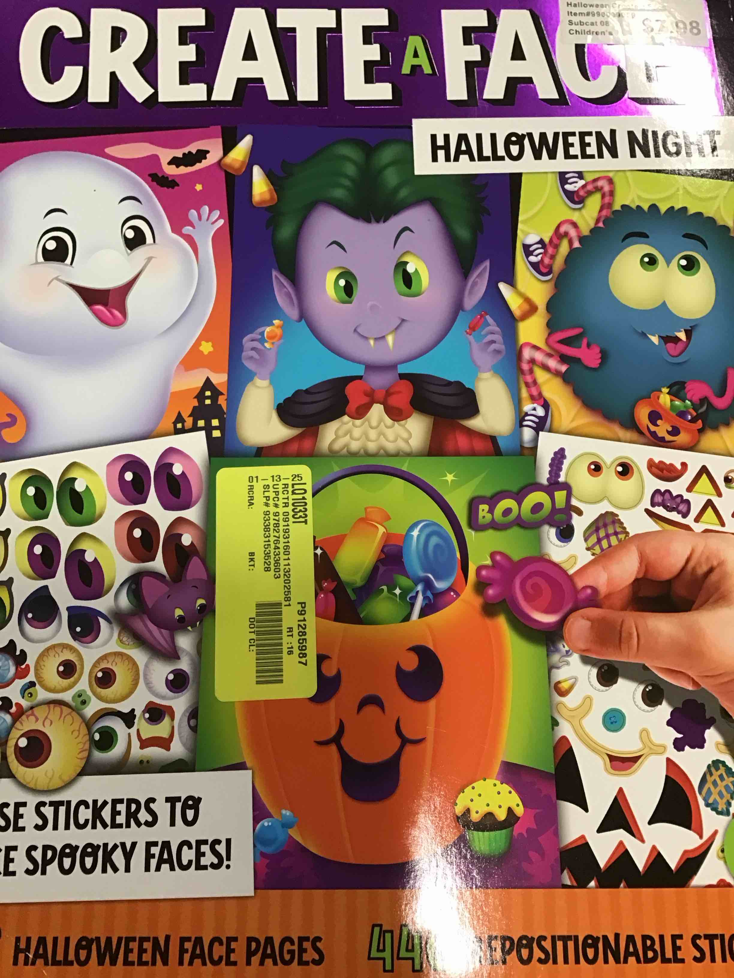 BENDON CREATE A FACE HALLOWEEN NIGHT 32 Halloween face pages and 440 Repositionable stickers