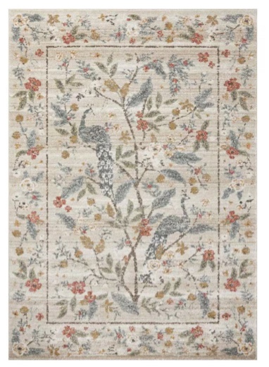 Rifle Paper Co Laurel Peacock Garden 9'2" x 12'2" Cream Area Rug