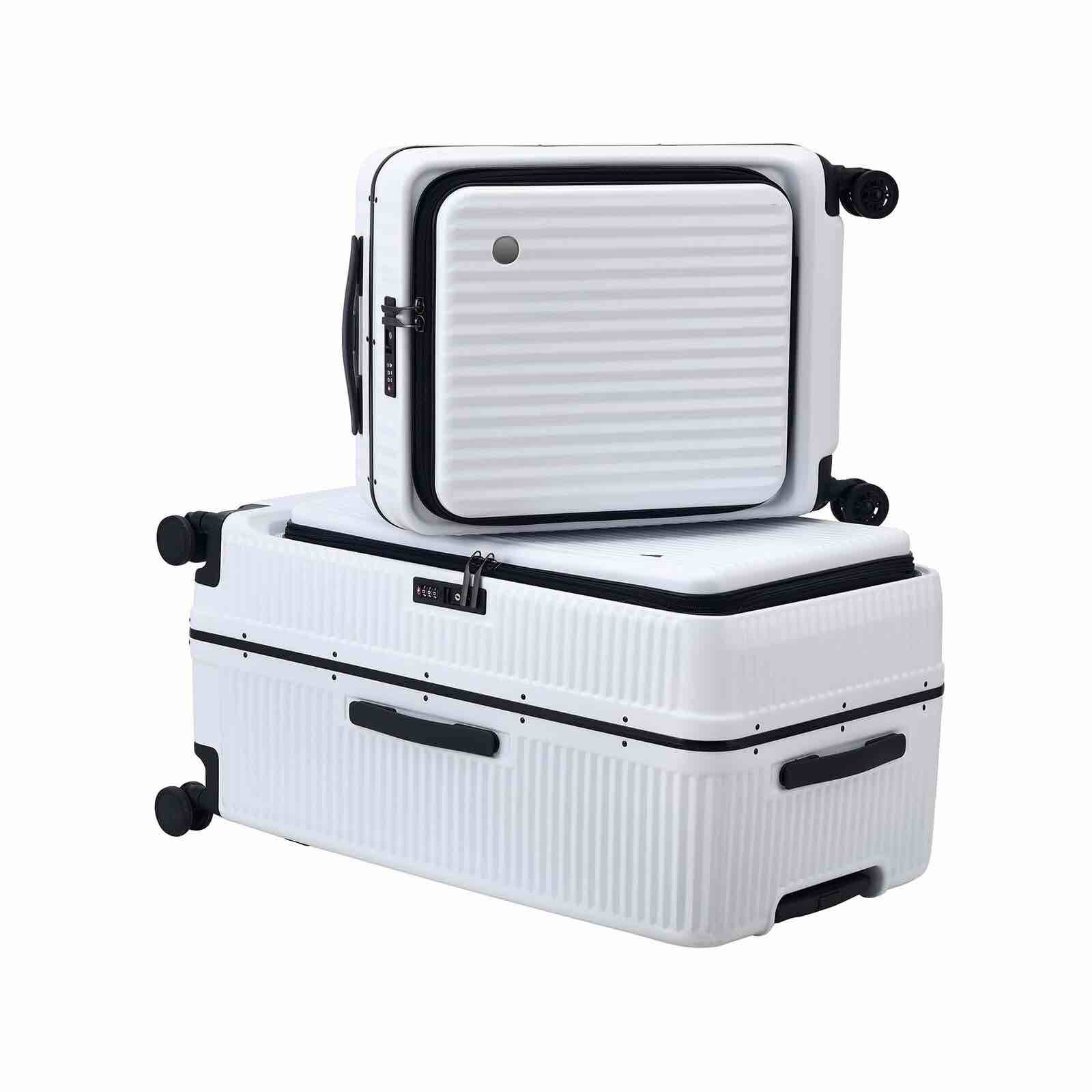 2 pieces 20/29 Aluminum Luggage Set with Side Opening, Lightweight Hardshell ...