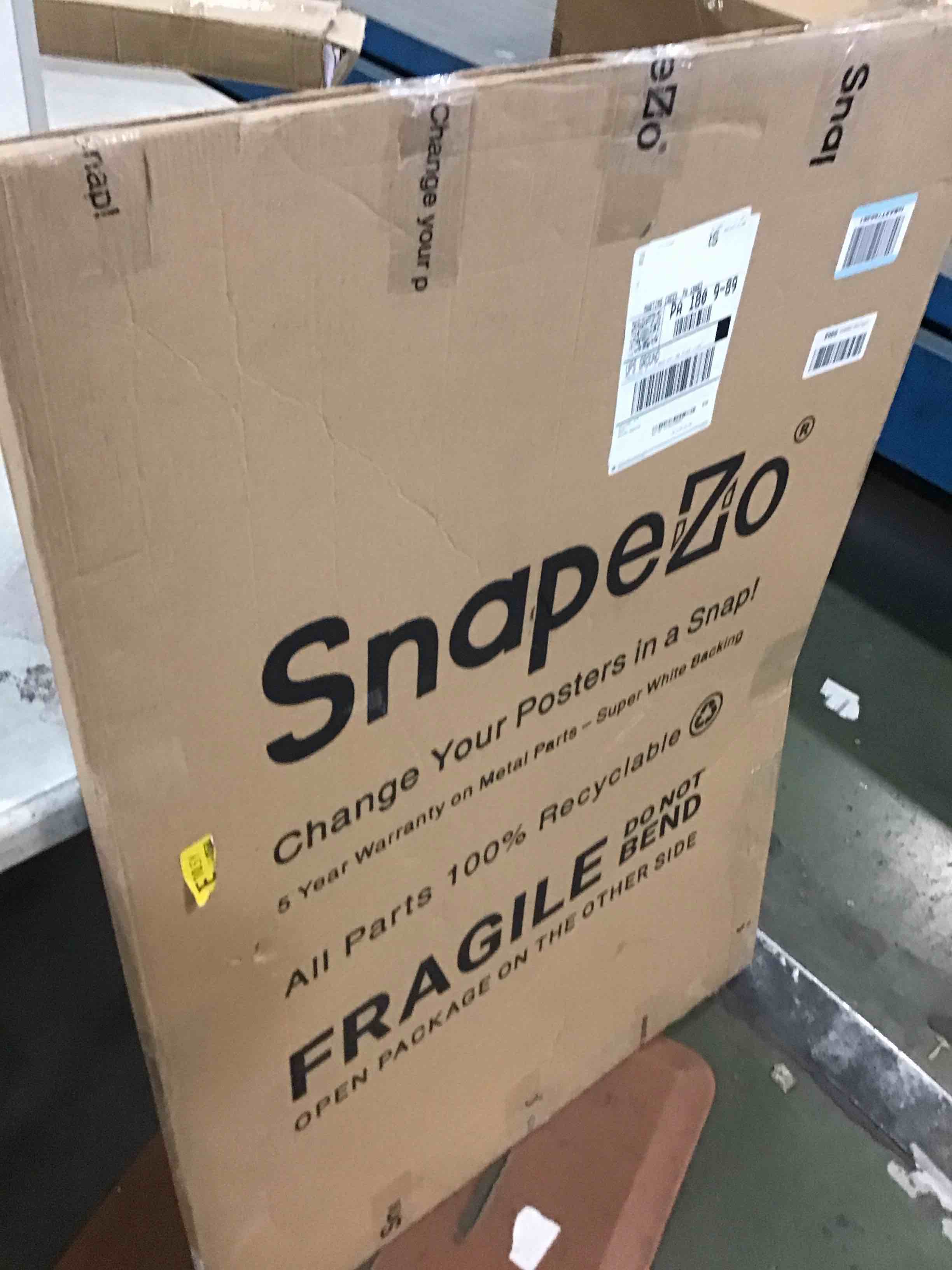 SnapeZo Poster Frame 27x40 Inches, White 1.2 Inch Aluminum Profile, Front-Loading Snap Frame, Wall Mounting, Premium Series