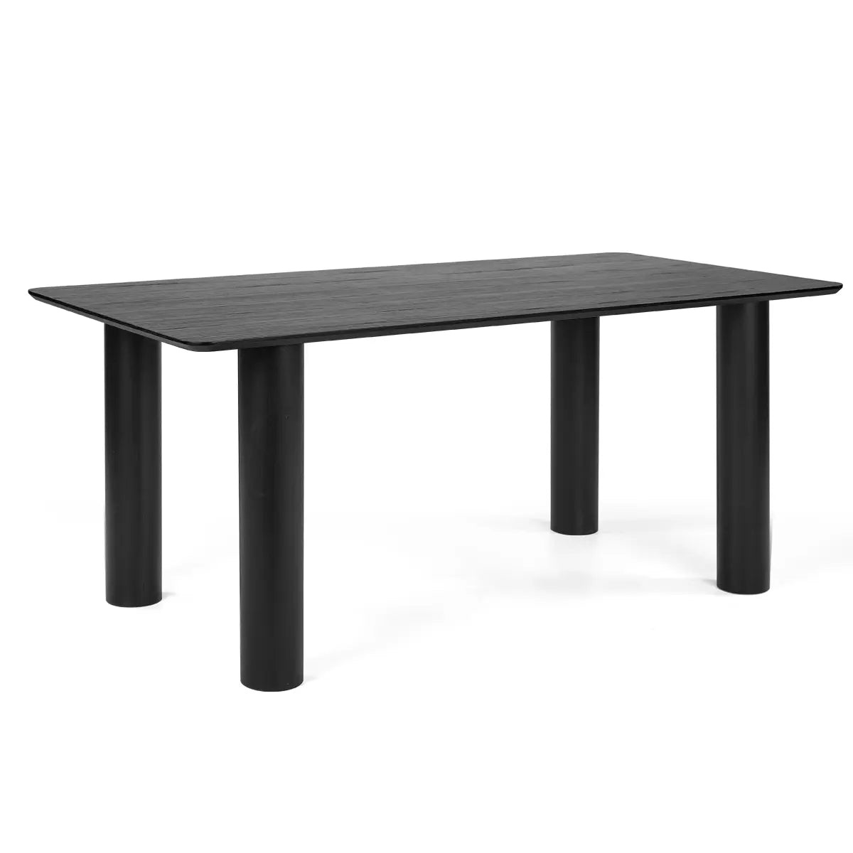 (INCOMPLETE) Johson 67" Modern Solid Oak Rectangle Dining Table - Black