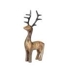 Mango Wood Standing Reindeer With Aluminum Antlers