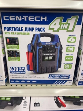 4 in 1 630 Peak Amp Portable Jump Starter Power Pack With 250 PSI Air Compressor