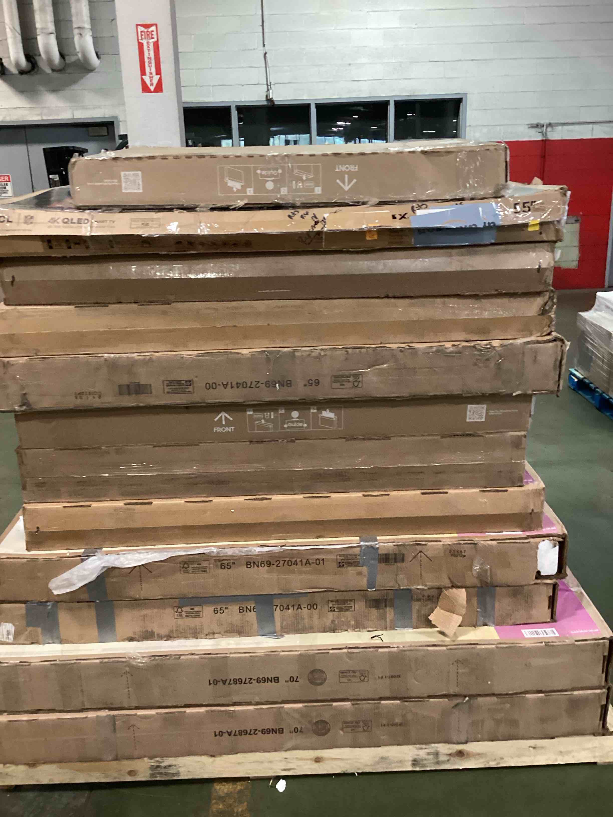 pallet of defective electronics for parts