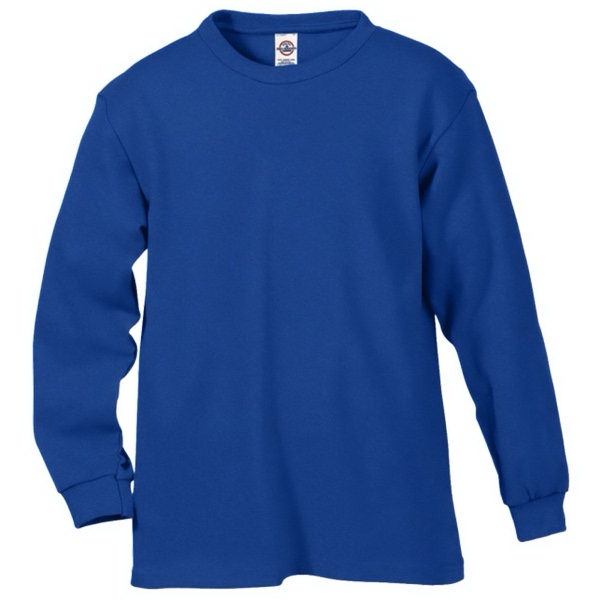 Delta apparel blue long sleeve shirt, size x- large, case of 36