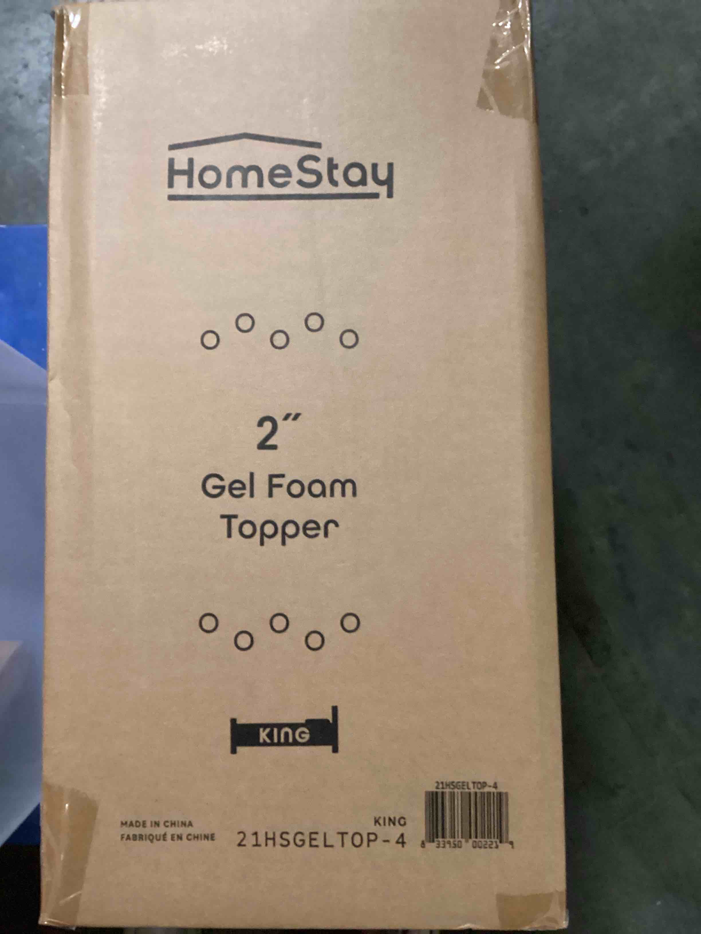 Condition photo showing Brand New for King size Homestay 2 Inch Gel Infused Memory Foam Mattress Topper, Cooling Gel Infusion, Premium Comfort, CertiPUR-US Certified
