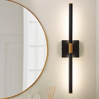 Black gold bathroom vanity lamps for 24-inch mirror on mirror, 4000K LED bathroom sconces, Morden picture lights for paintings (horizontal and vertical)