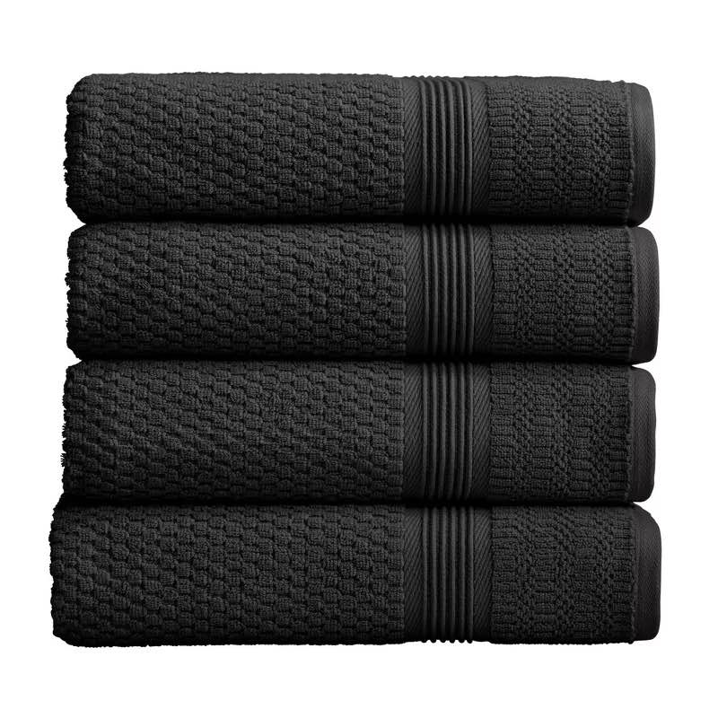 Market & Place 4-Piece Cotton Textured Quick Dry Bath Towel Set