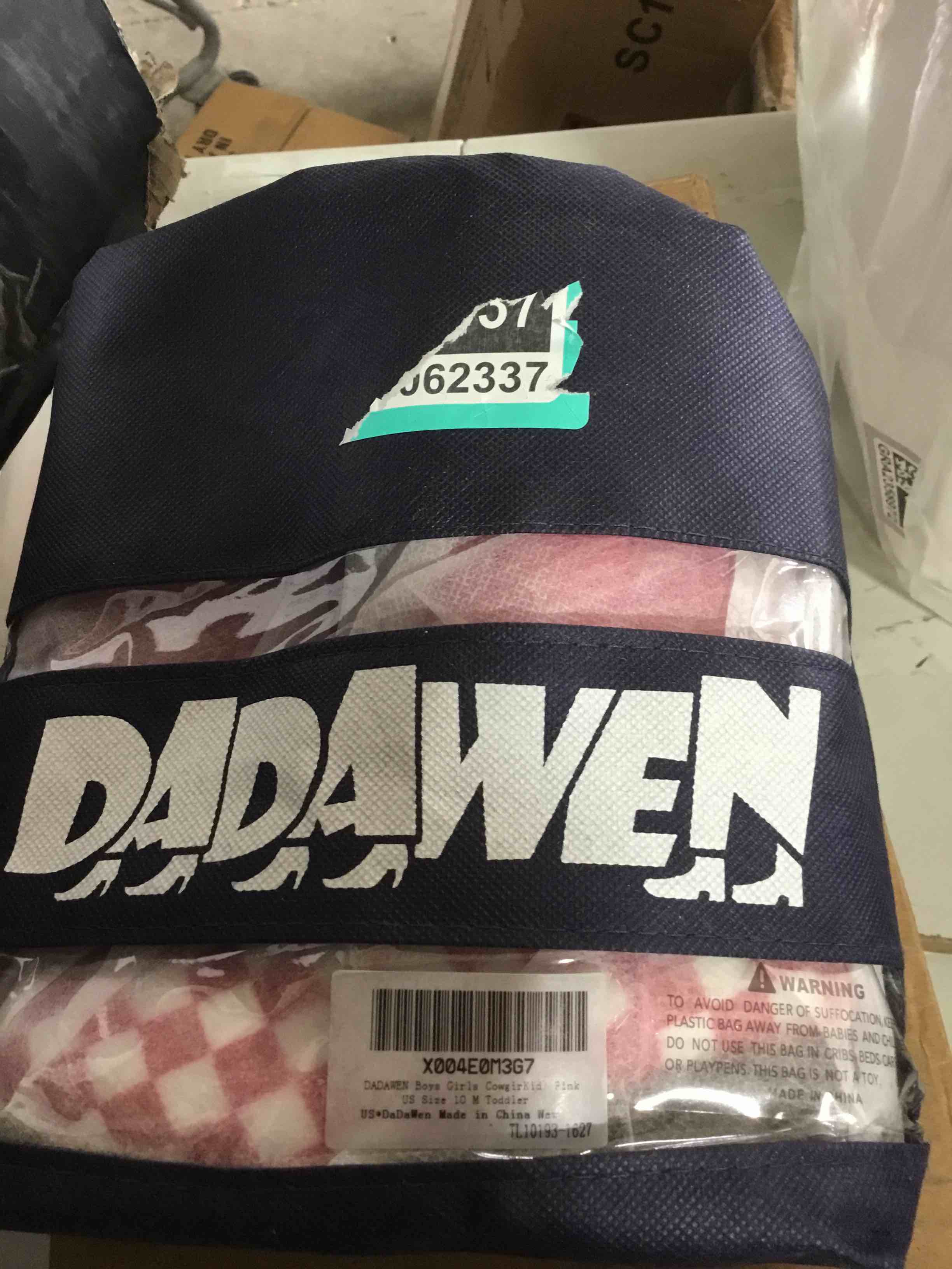 Condition photo showing New/Like New for DADAWEN Boys Girls Cowboy Boots Embroidery Glitter Mid Calf Square Toe Kids Western Cowgirl Boots Riding Shoes (Toddler/Little Kid/Big Kid) 11.5 Little Kid Pink