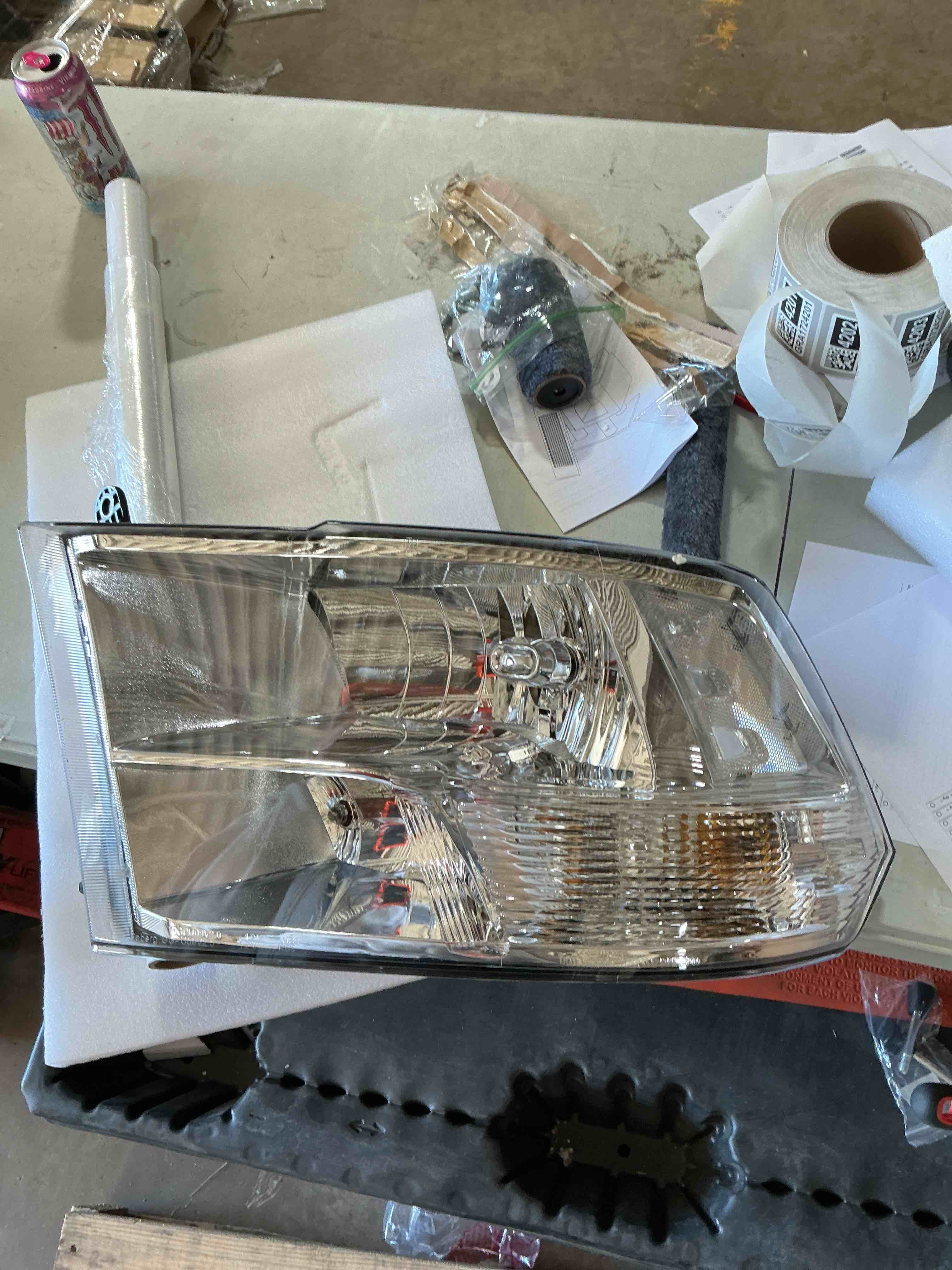 Condition photo showing New/Like New for headlights assembly with bulbs for 2009-2018 dodge ram 1500 headlamp replacement driver & passenger side 