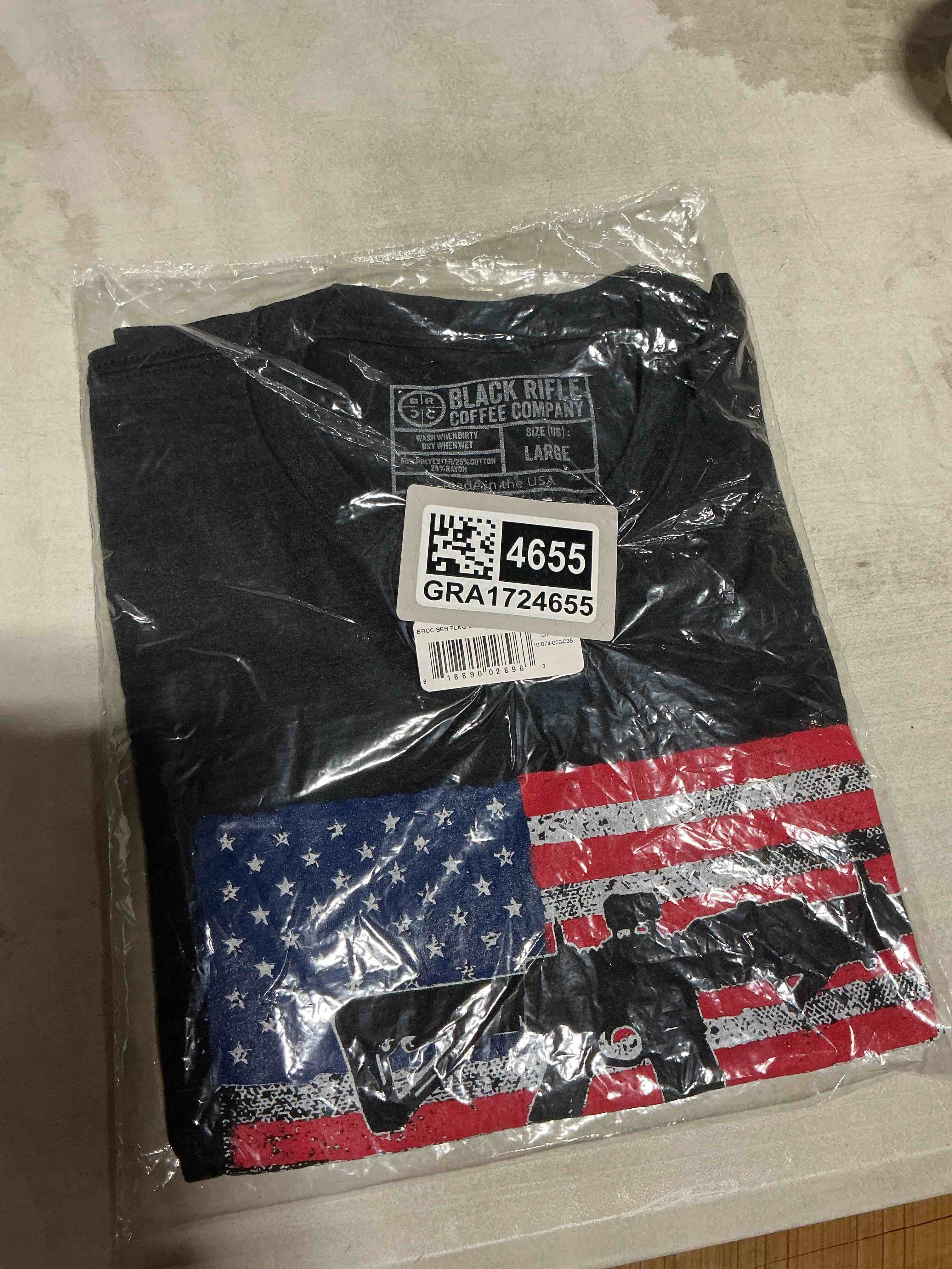 black rifle coffee company tshirt sbr flag, large