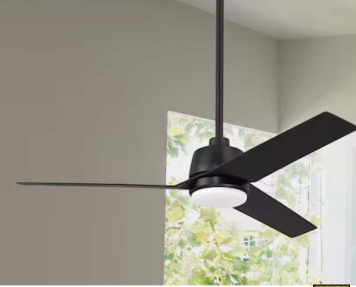  Harbor Breeze Aftonshire 52-in Matte black Color-changing Integrated LED Indoor/Outdoor 