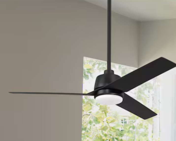 Harbor Breeze Aftonshire 52-in Matte black Color-changing Integrated LED Indoor/Outdoo