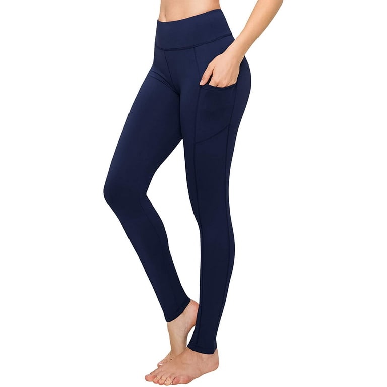 Satina High Waisted Leggings with Pockets Super Soft | Reg (One Size, Navy)