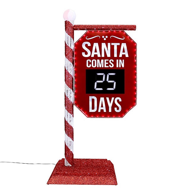 Try interactive video Member's Mark 5' Pre-Lit Santa Countdown Sign