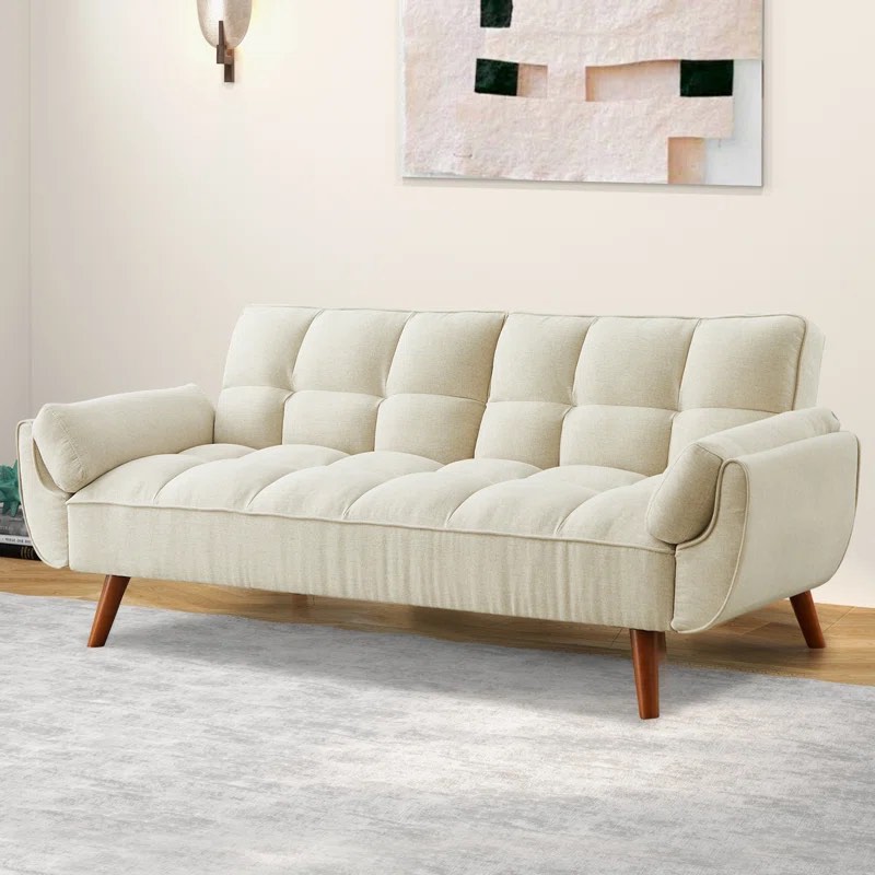 Arnbert Full 75.39" Wide Tufted Back Convertible Sofa (Incomplete, Only 1 Box )
