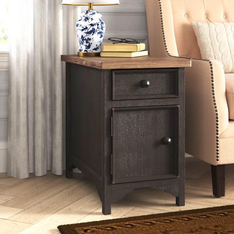 Salazar End Table with Storage and Built-In Outlets