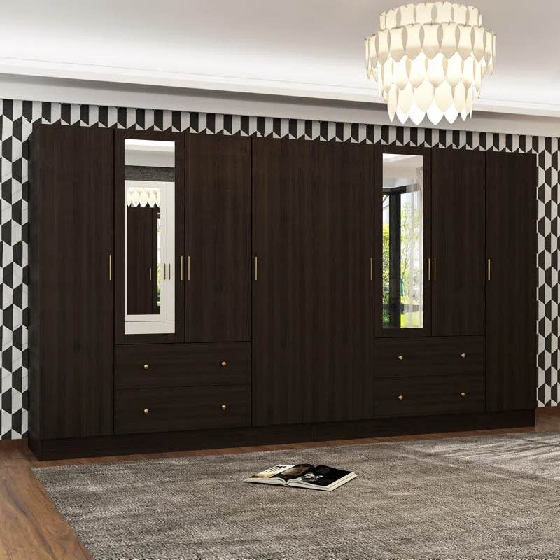 Roylee 70.9'' H X 126'' W X 19.7'' D 8 Door Armoire with Drawers  Mirrors (Incomplete, Only 1 Box )
