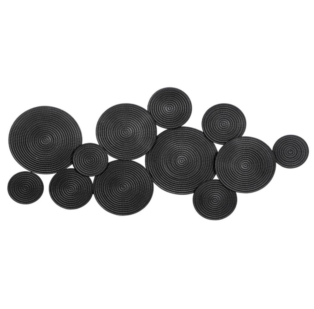 Metal Layered Disk Plate Home Wall Decor with Textured Circles